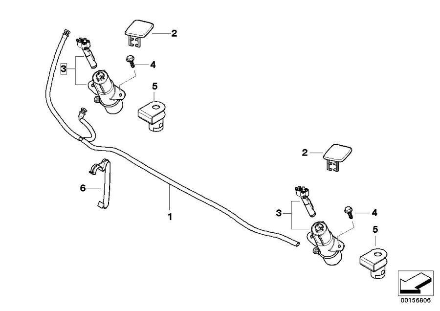 Diagram Single parts for head lamp cleaning for your 2007 BMW M6   