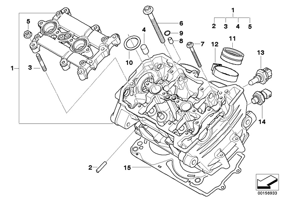 Diagram Cylinder Head for your 2004 BMW R1200RT   