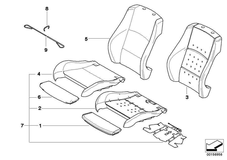 Diagram Seat, front, uphlstry, cover, Sport seat for your 2023 BMW X3  30eX 