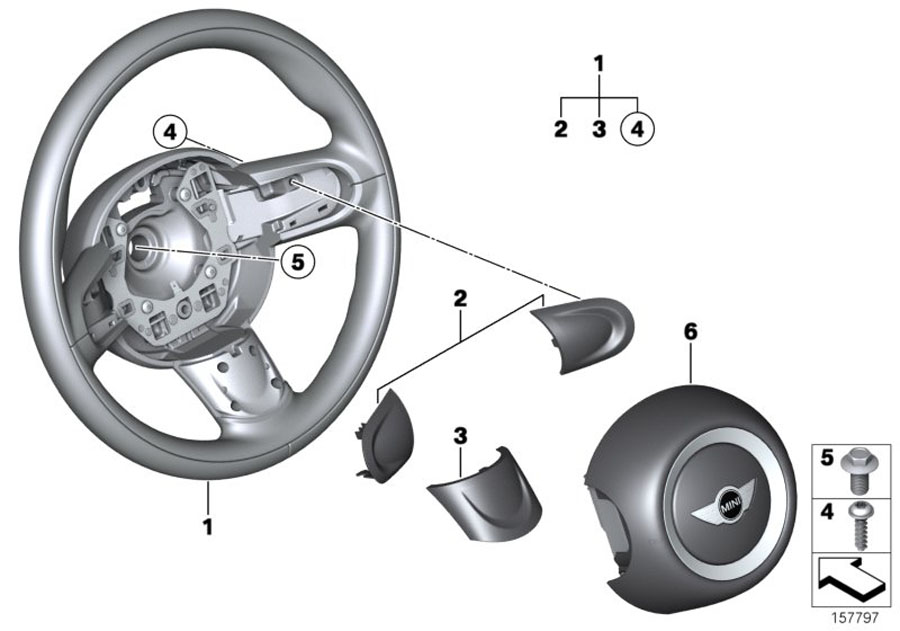 Diagram Airbag sports steering wheel for your MINI