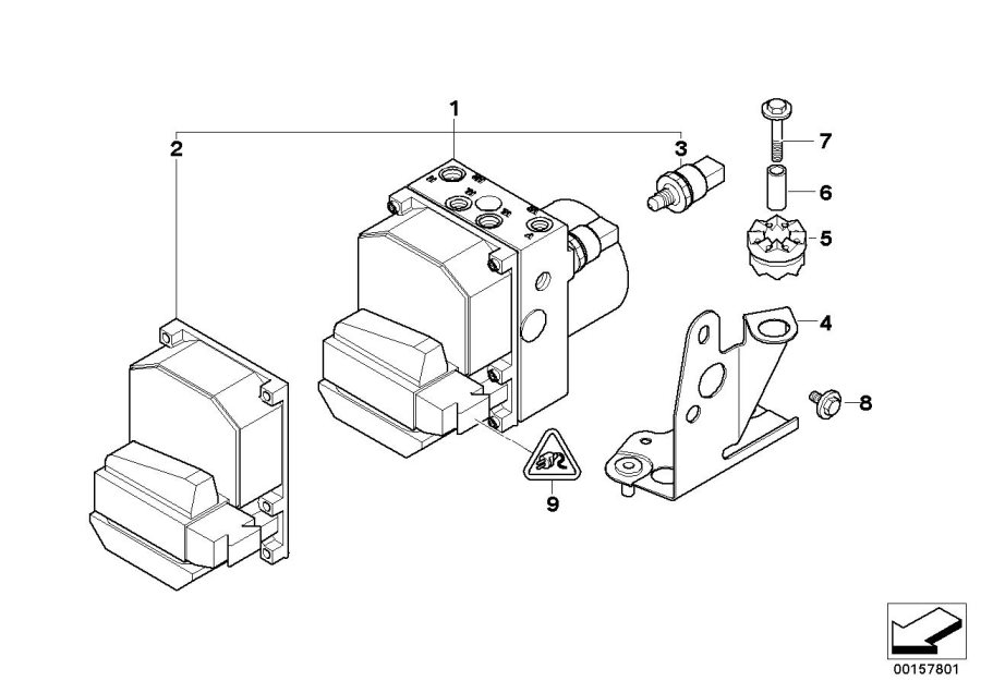 Le diagramme Groupe hydr.DSC/boît.de cde/support pour votre BMW