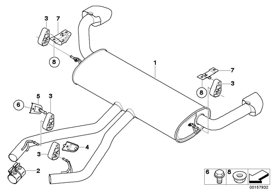 Diagram Exhaust system, rear for your 2016 BMW 750iX   