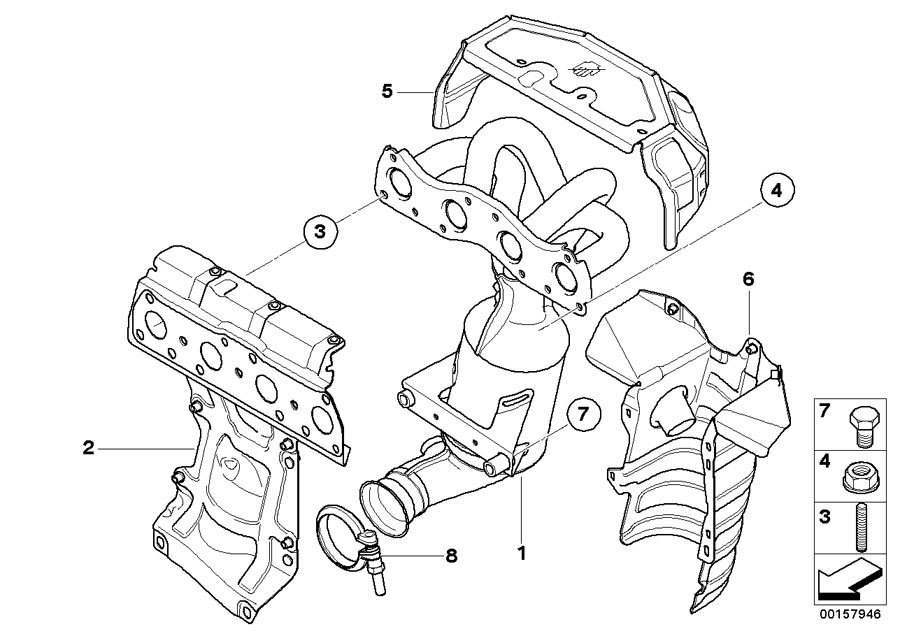 Diagram Exhaust manifold with catalyst for your MINI