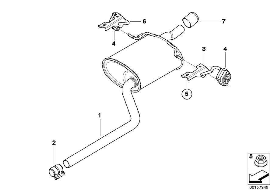 Diagram Exhaust system, rear for your MINI