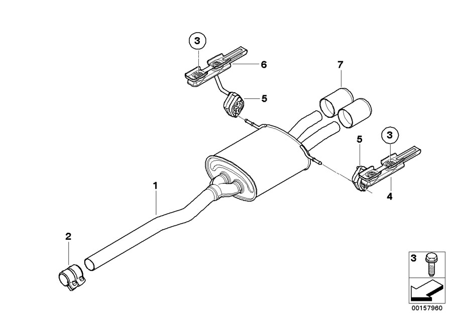 Diagram Exhaust system, rear for your MINI