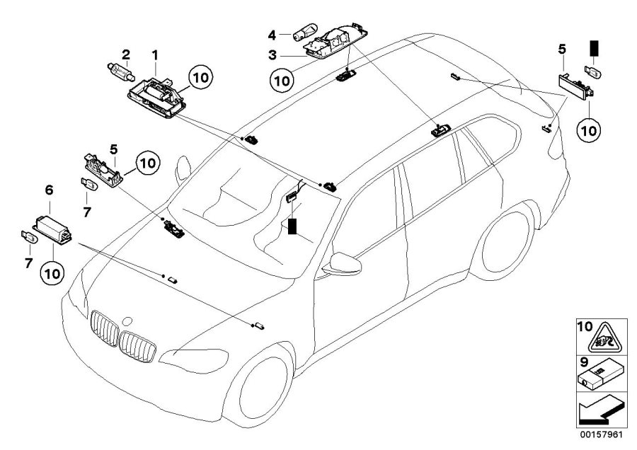 Diagram Various lamps for your BMW