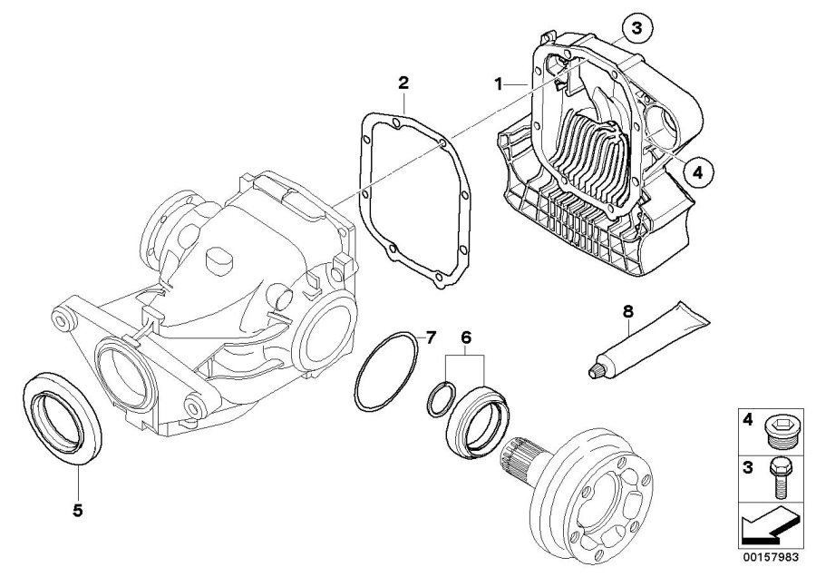 Diagram Final drive, gasket set for your 2015 BMW M6   