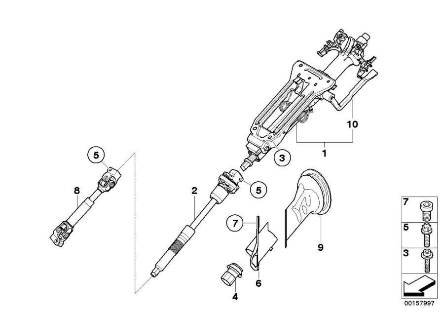 Diagram Steering column, manual / steering shaft for your 2023 BMW X3  30eX 