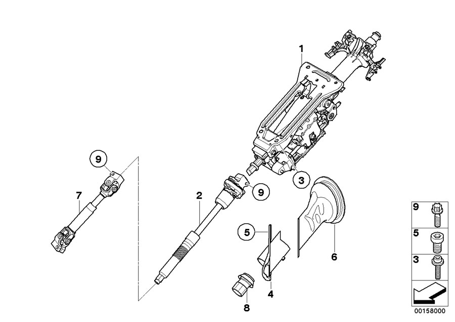 Diagram Steering column, electr./ steering shaft for your 2023 BMW X3  30eX 