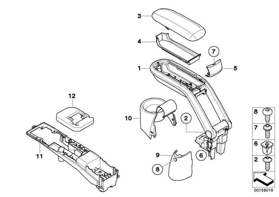 Diagram Retrofit, armrest front for your MINI