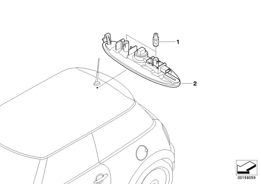 Diagram overhead interior light for your MINI