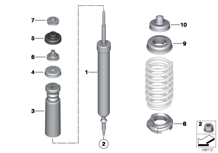 Diagram Rear spring strut mounting parts for your 1996 BMW