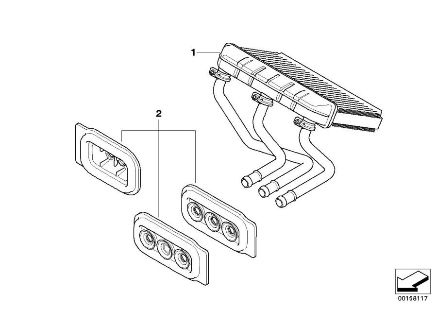 Diagram Heater radiator for your 1988 BMW M6   