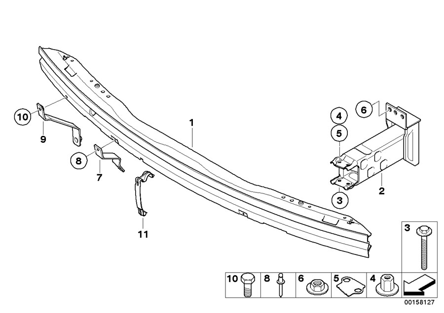 Diagram Carrier, front for your 2004 BMW 645Ci Convertible  