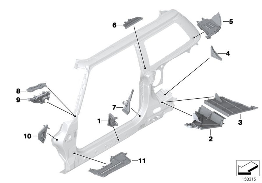 Diagram Cavity shielding, side frame for your MINI