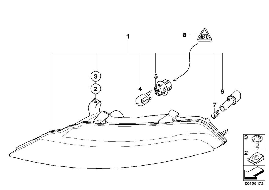 Diagram Front turn indicator for your BMW