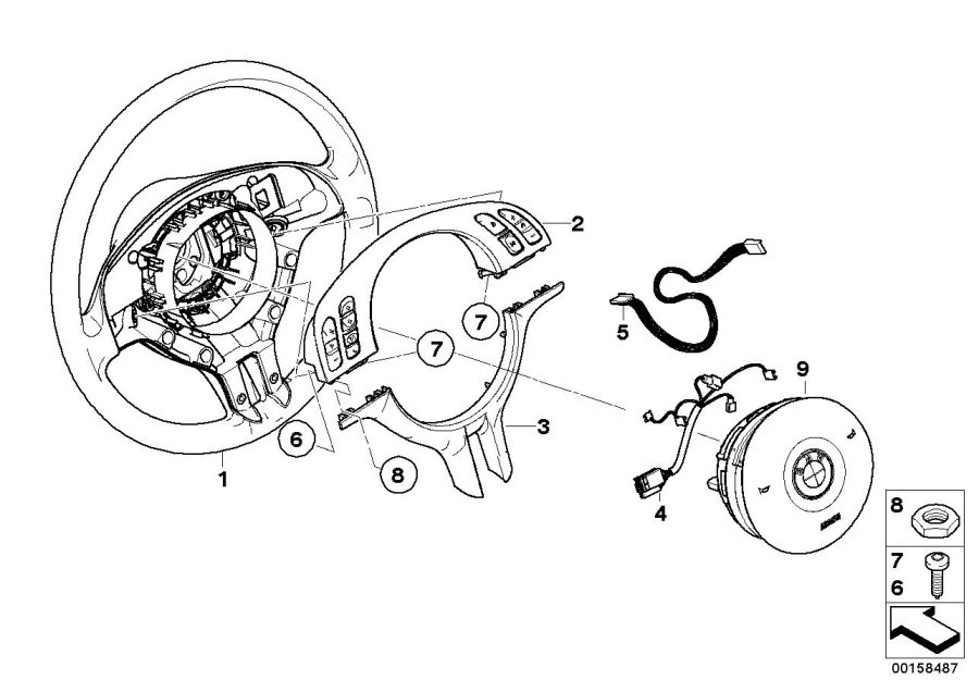 Diagram Sport st.whl.airbag-smart MF/decor.cover for your 2023 BMW X3  30eX 