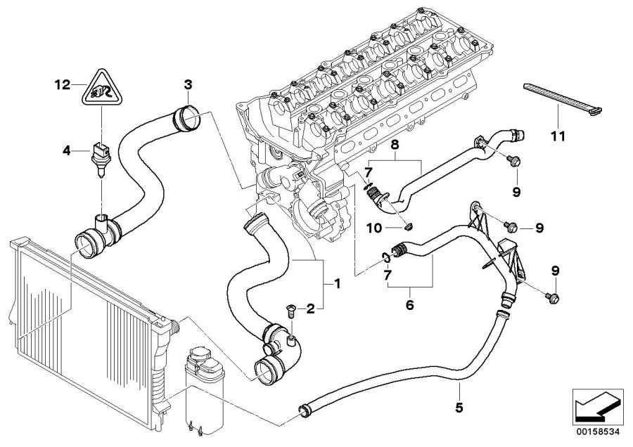 Diagram Cooling System Water Hoses for your 2003 BMW 760Li   
