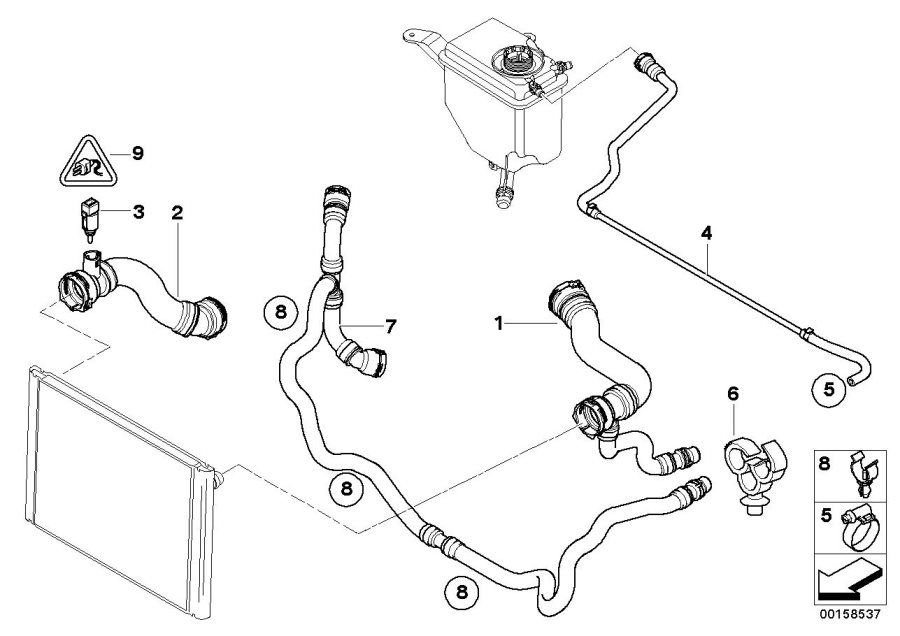 Diagram Cooling System Water Hoses for your 2010 BMW 528i   