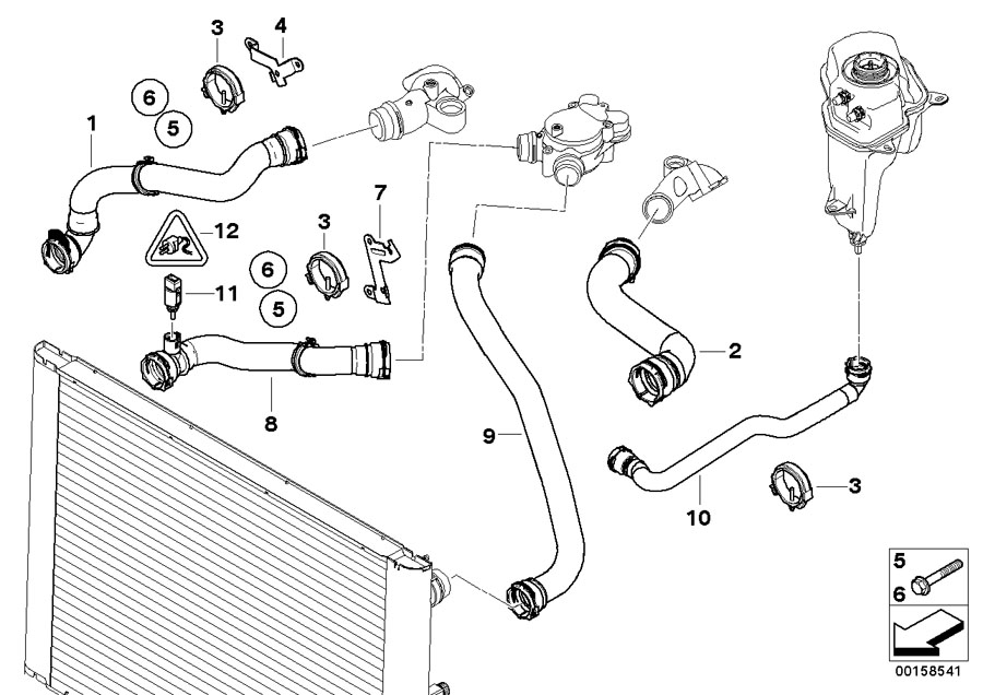 Diagram Cooling System Water Hoses for your 2009 BMW M6 Convertible  