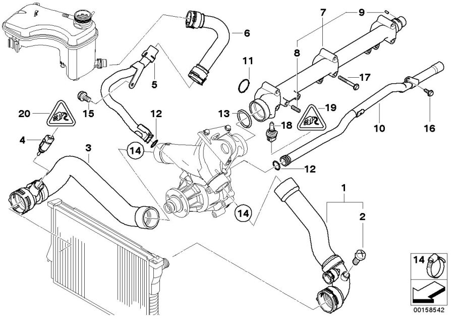 Diagram Cooling System Water Hoses for your 2016 BMW M4   