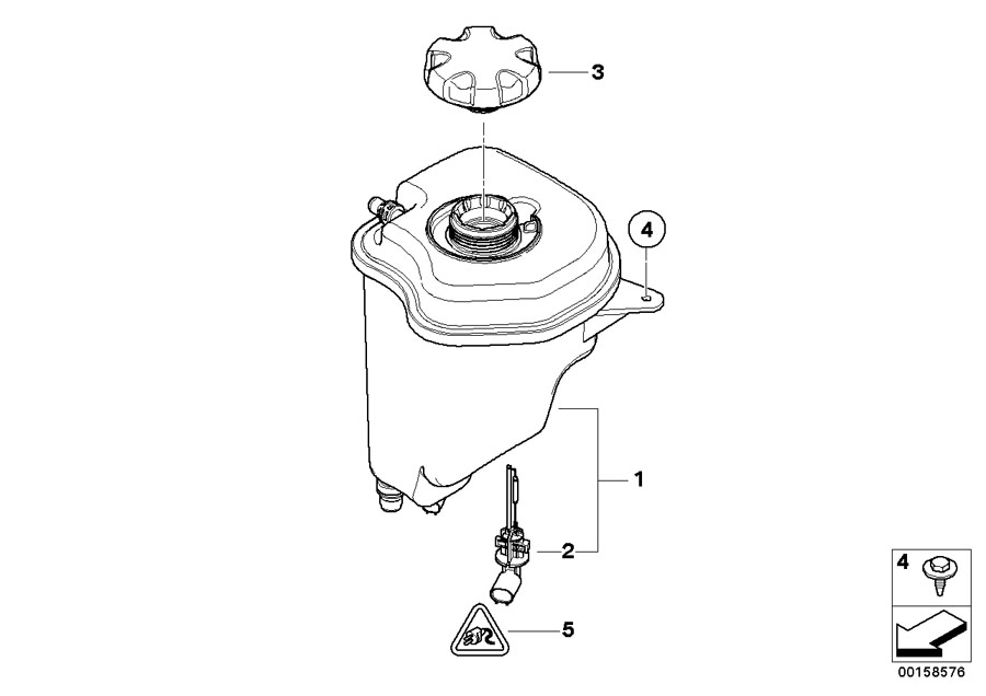 Diagram Expansion tank for your 2002 BMW 540i   