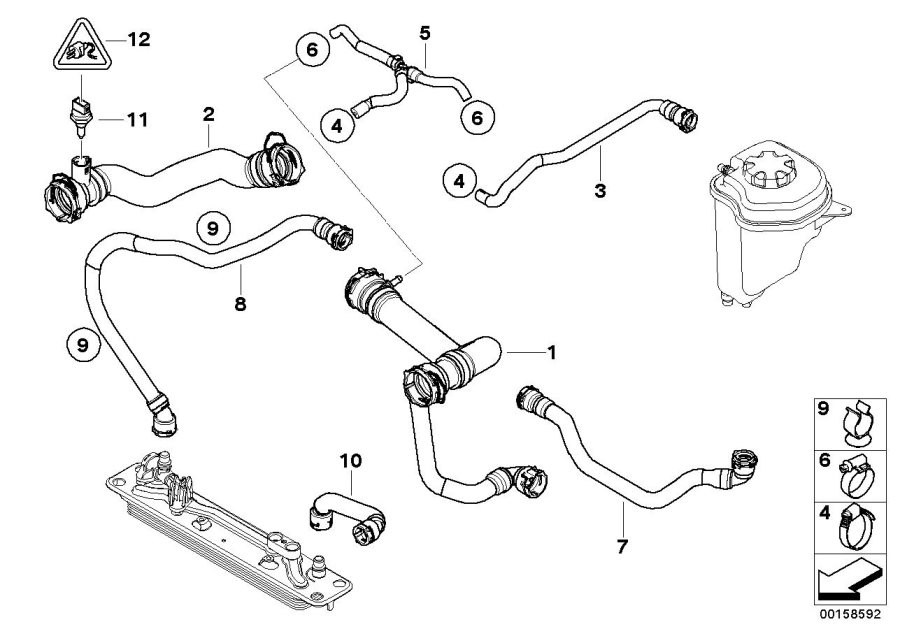 Diagram Cooling System Water Hoses for your 1995 BMW