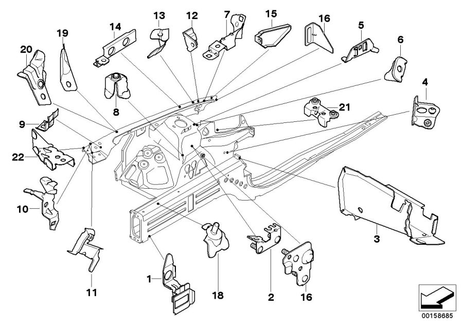 Diagram Front body bracket right for your BMW