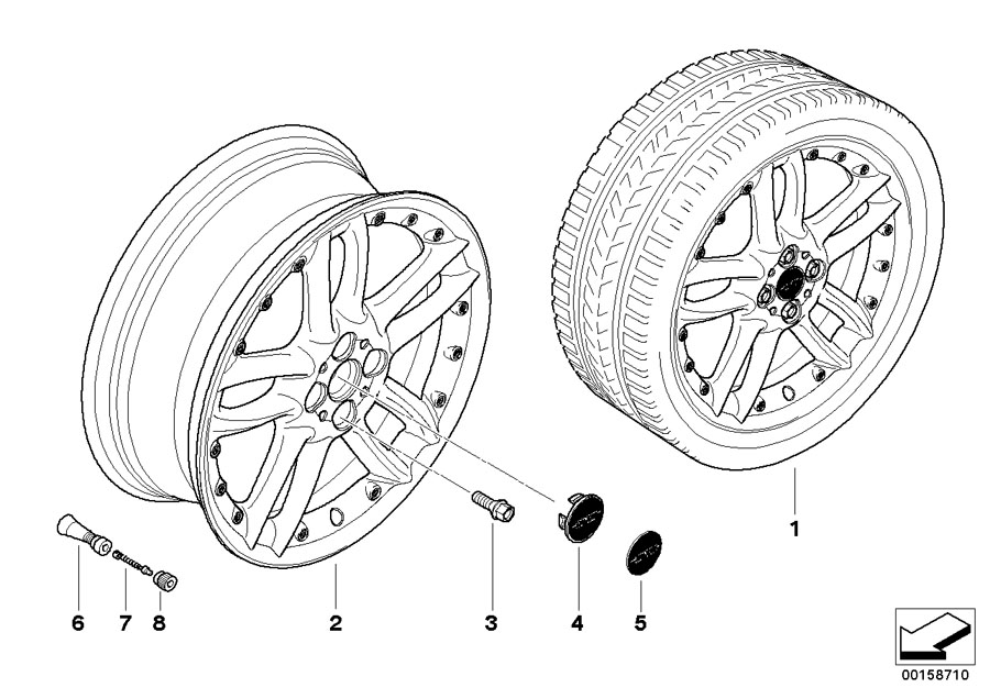 Diagram JCW LA wheel Double-Spoke R109 Composite for your MINI