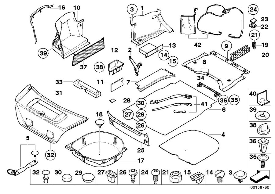 Diagram Trunk trim panel for your 1997 BMW M3   