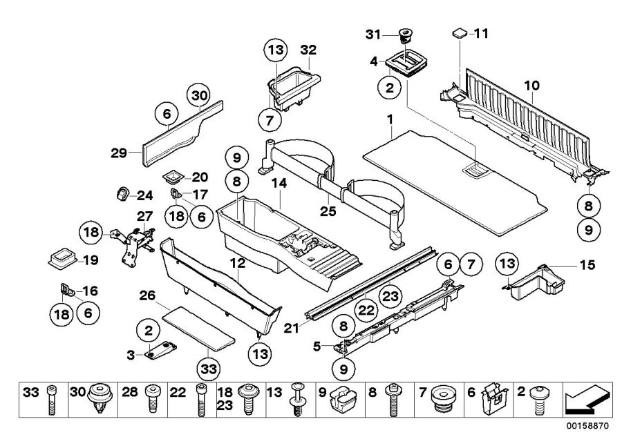 Diagram Trim panel, trunk floor for your 2007 BMW M6   