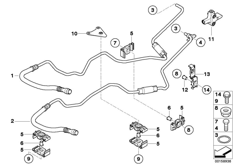 Diagram Transmission oil cooler line for your BMW