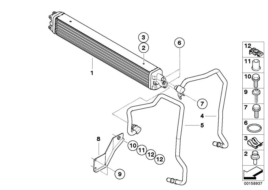 Diagram Transmission oil COOLER/OIL cooler line for your 2006 BMW M6   