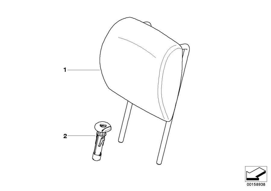 Diagram Rear seat head restraint for your 2007 BMW M6   