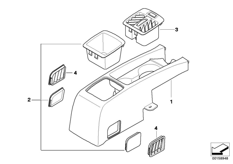 Diagram Seat, rear, center console for your 2007 BMW M6   