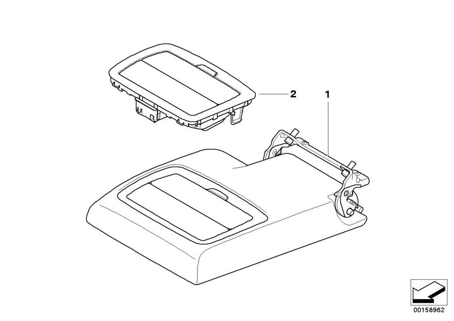 Diagram Seat rear, center armrest, multifunction for your BMW