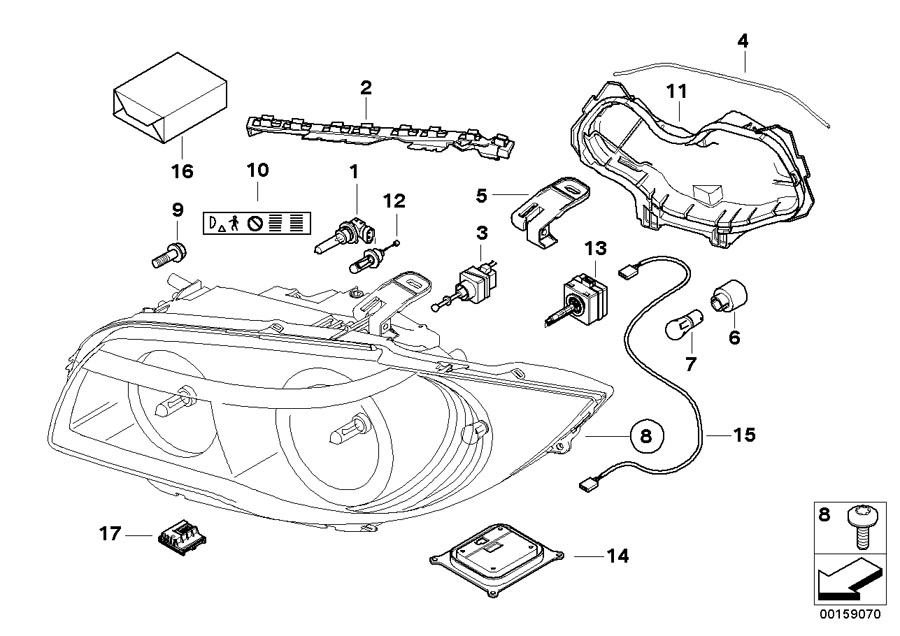 Diagram Single parts, xenon headlight for your 2014 BMW 428i   