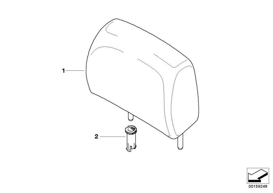 Diagram Rear seat head restraint for your 2009 BMW M6   