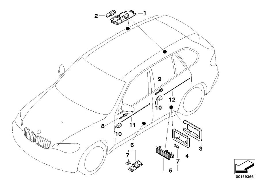 Diagram Various lamps for your BMW