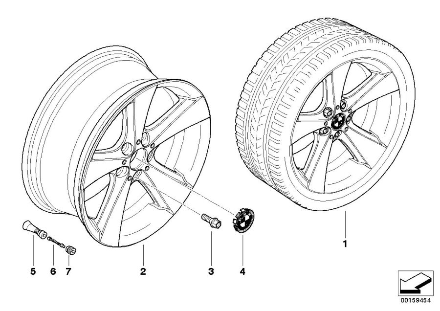 Diagram BMW LA wheel Star Spoke 128 w/o PA337 for your BMW