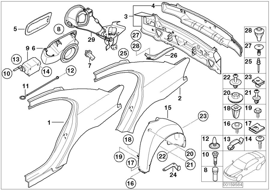 Diagram Side PANEL/TAIL trim for your 2021 BMW X7   