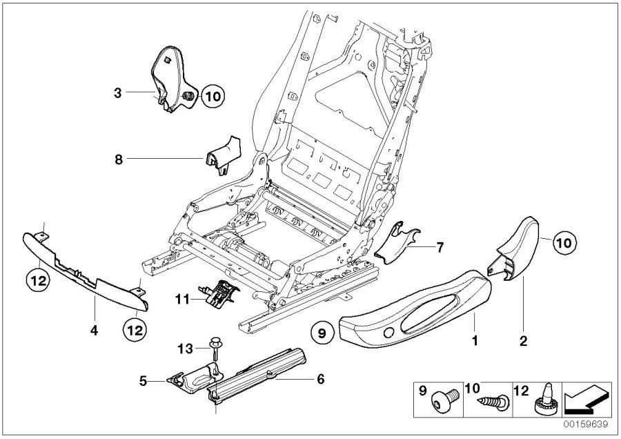 Diagram Seat front seat coverings for your BMW