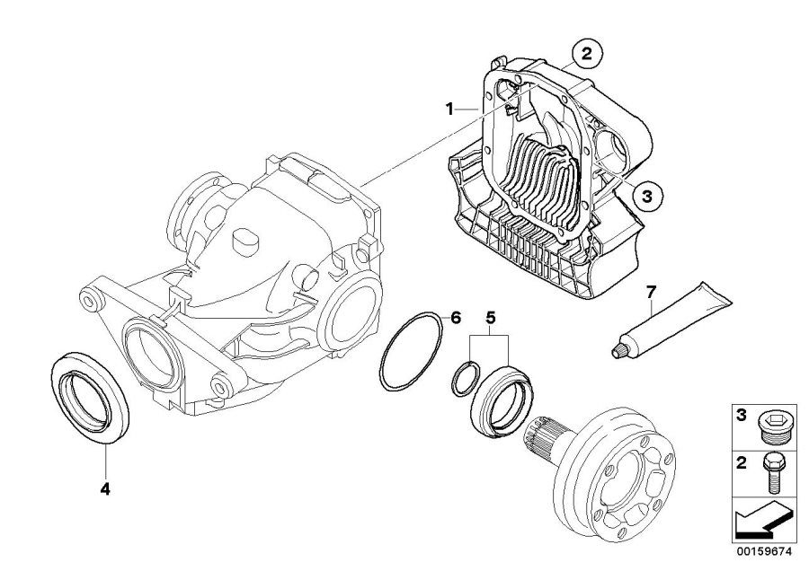 Diagram Final drive, gasket set for your 2015 BMW M6   