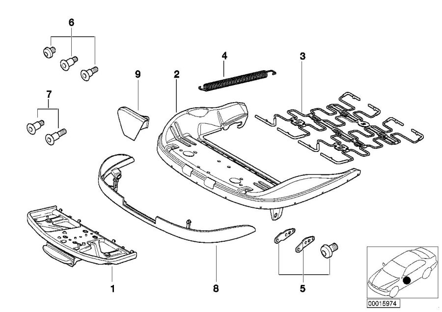 Le diagramme BMW SIEGE SPORT CADRE SIEGE MEC. pour votre BMW