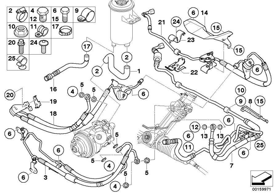 Le diagramme Direction ass. cond.huile/Adaptive Drive pour votre BMW X5  