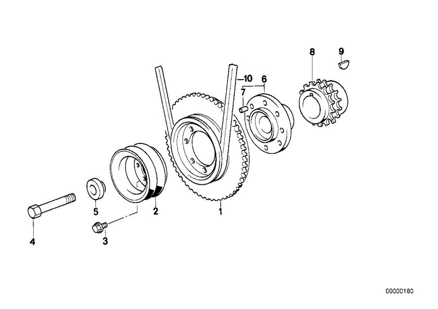 Diagram Belt Drive-vibration Damper for your 1988 BMW M6   