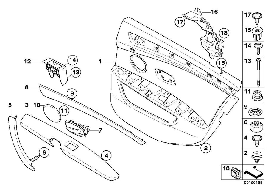 Diagram Door trim, rear for your 2014 BMW M6   