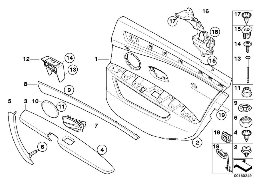 Diagram Door trim panel rear / Side airbag for your 2014 BMW M6   