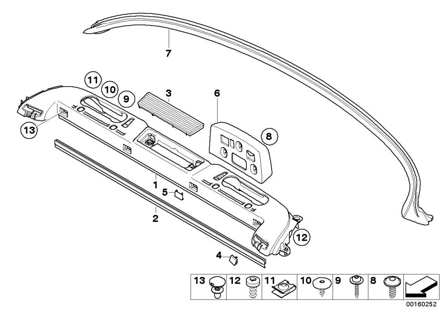 Diagram Trim for partition, upper for your BMW