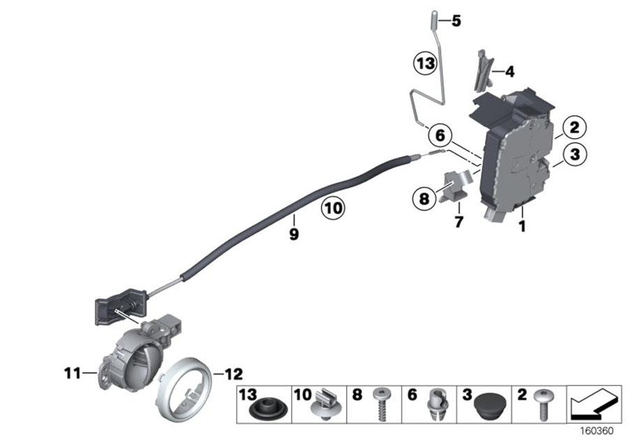 Diagram Locking system, door, front for your MINI Convertible  